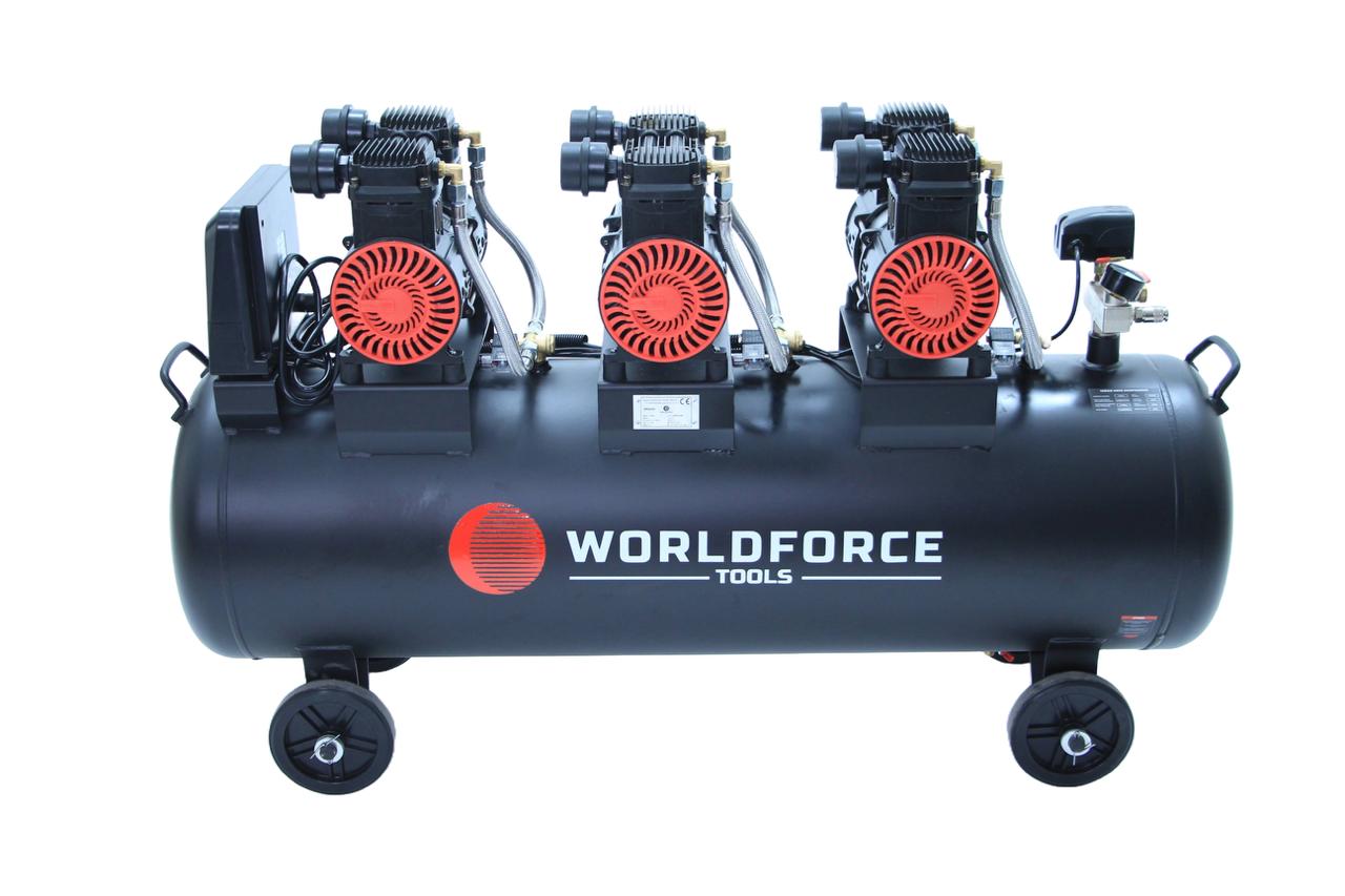 Worldforce 200 Lt 8 Bar Sessiz Ve Yağsız Hava Kompresörü 6 Piston 6 HP 220v 846 lt/dk 1440 Rpm