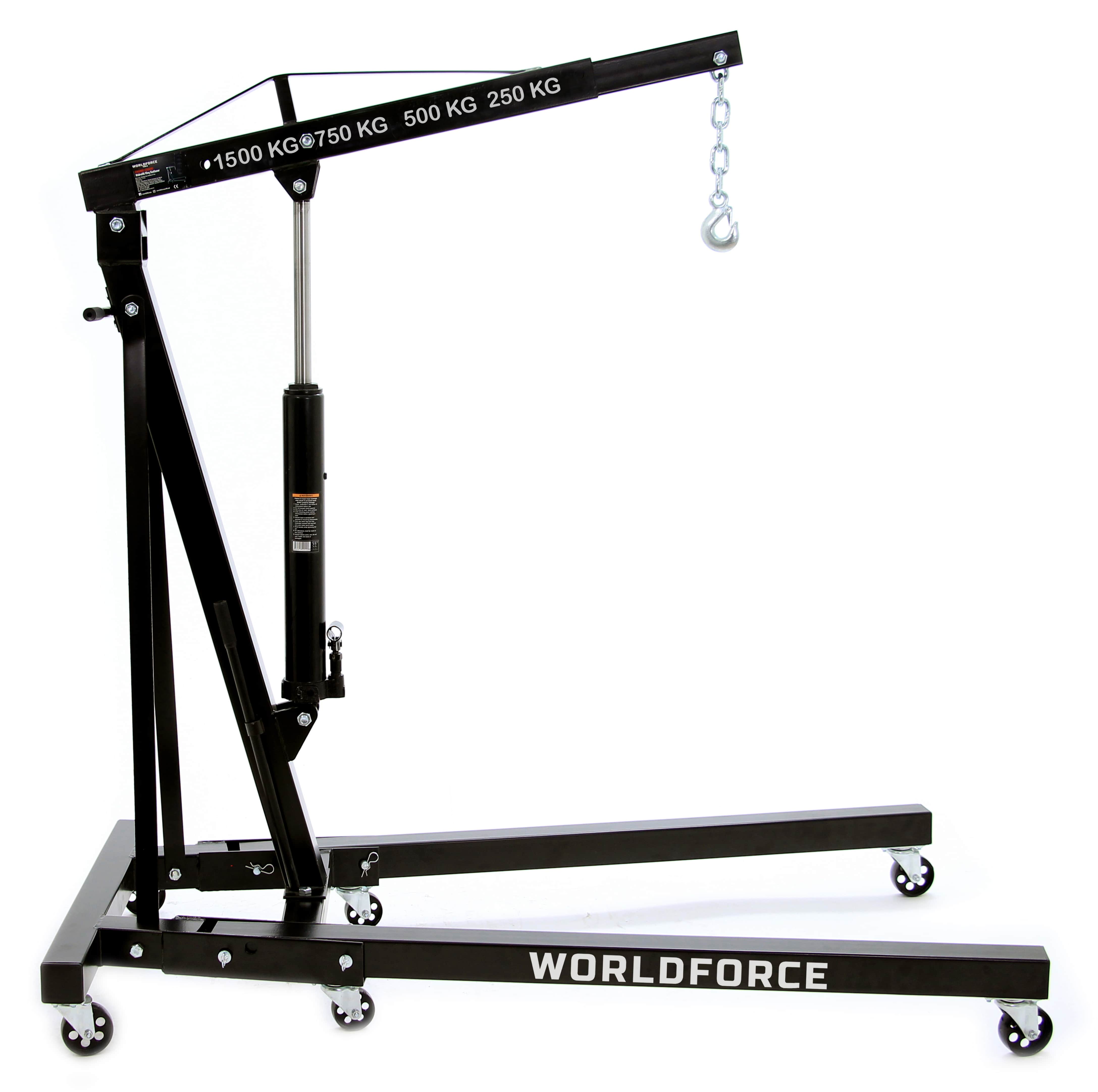 WORLDFORCE TOOLS Worldforce 1,5 Ton Hidrolik Vinç Katlanır Vinç Motor İndirme & Kaldırma