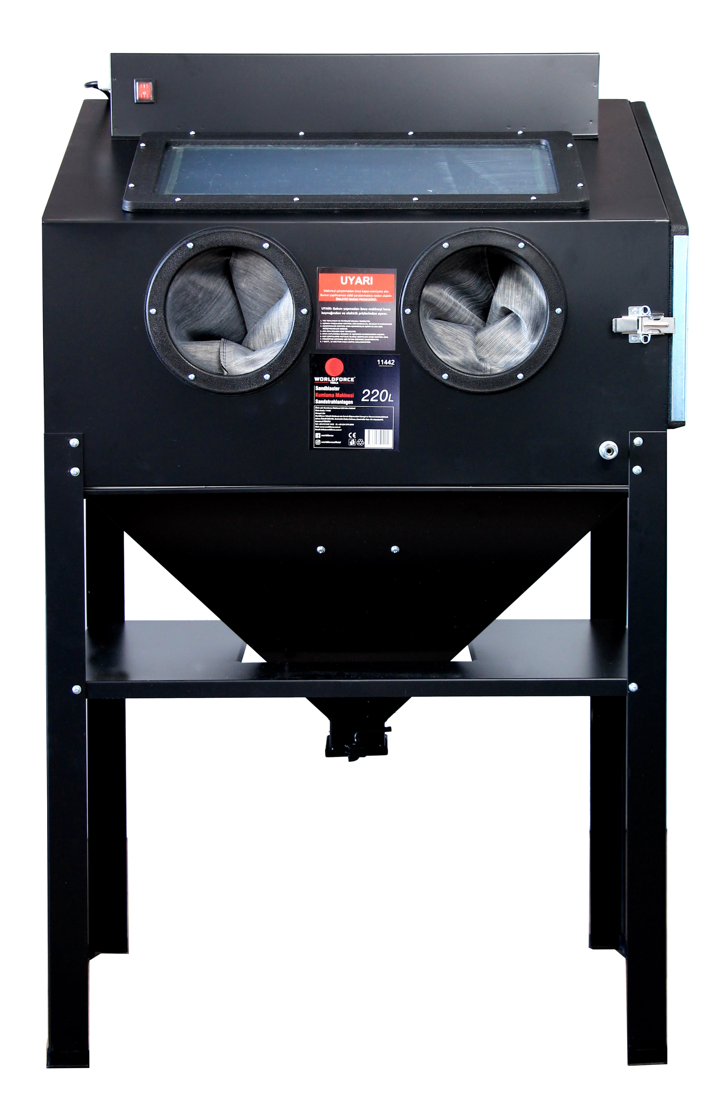 Worldforce 220 Litre Full Set Kumlama Makinesi Kabinli Kumlama 85x50x45cm