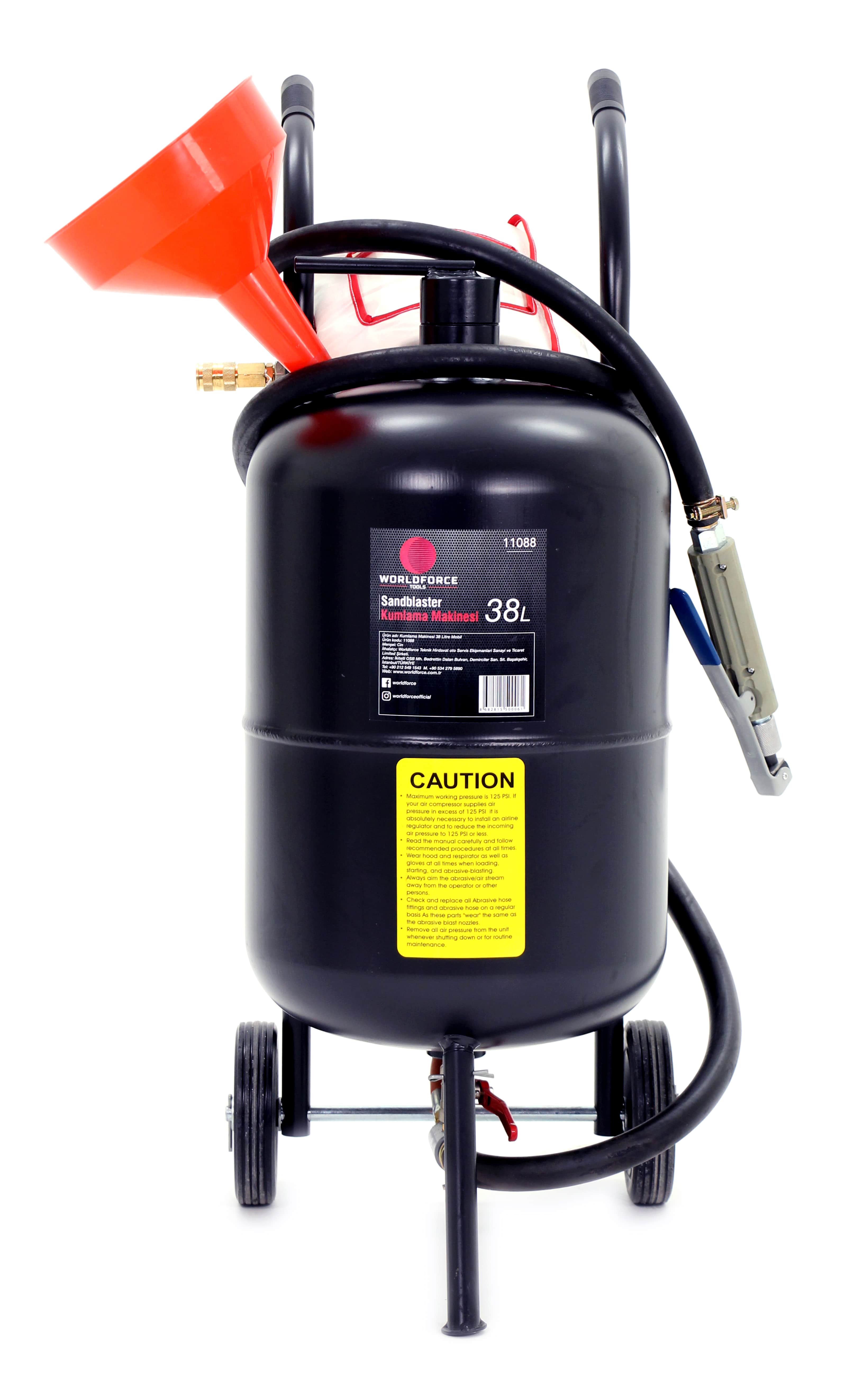 Worldforce 38 Litre Portatif Kumlama Makinesi Dış Mekan Ful Set