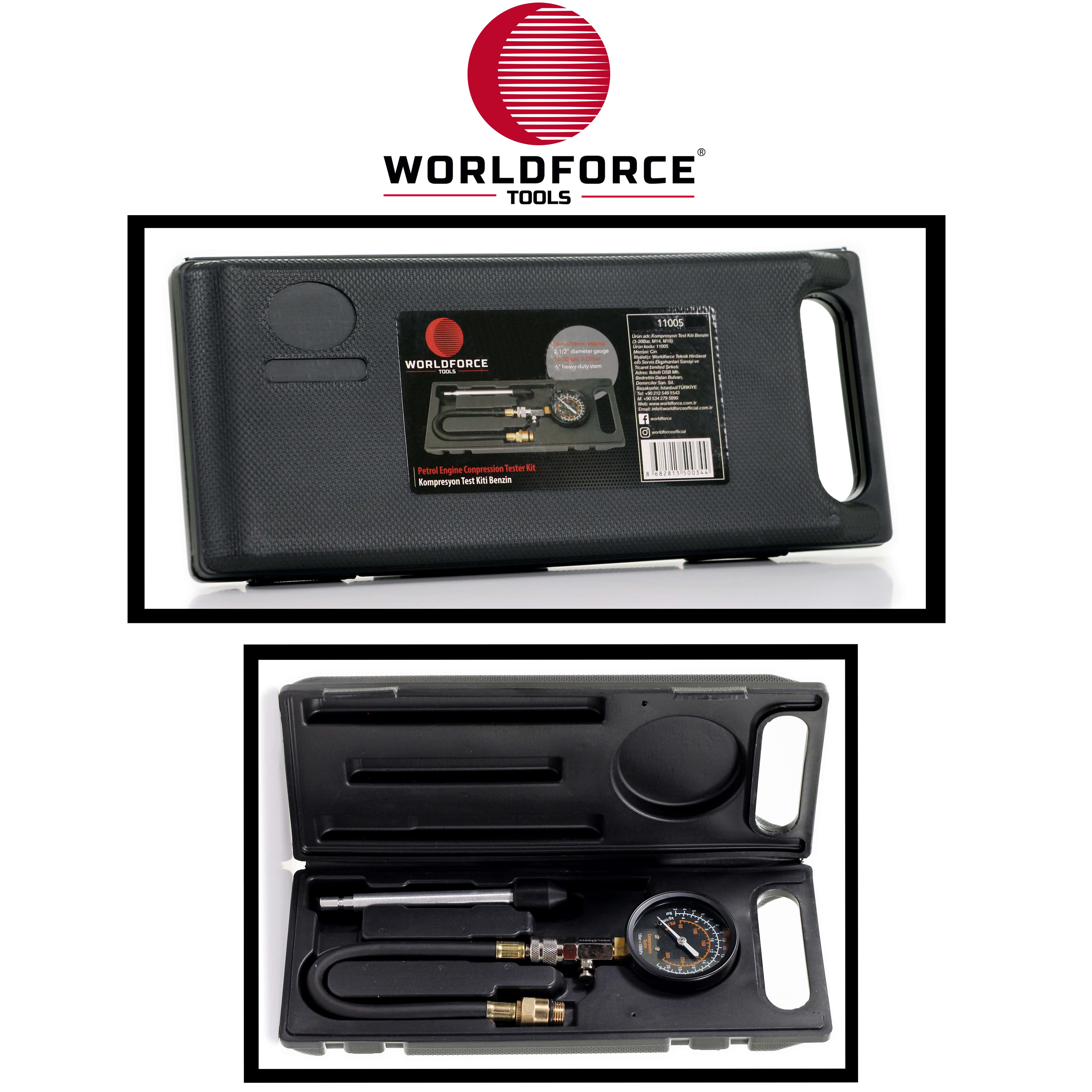 Worldforce Otomobil Kompresyon Test Kiti 21 Bar M14,m18 Lpg-benzinli Motorlar
