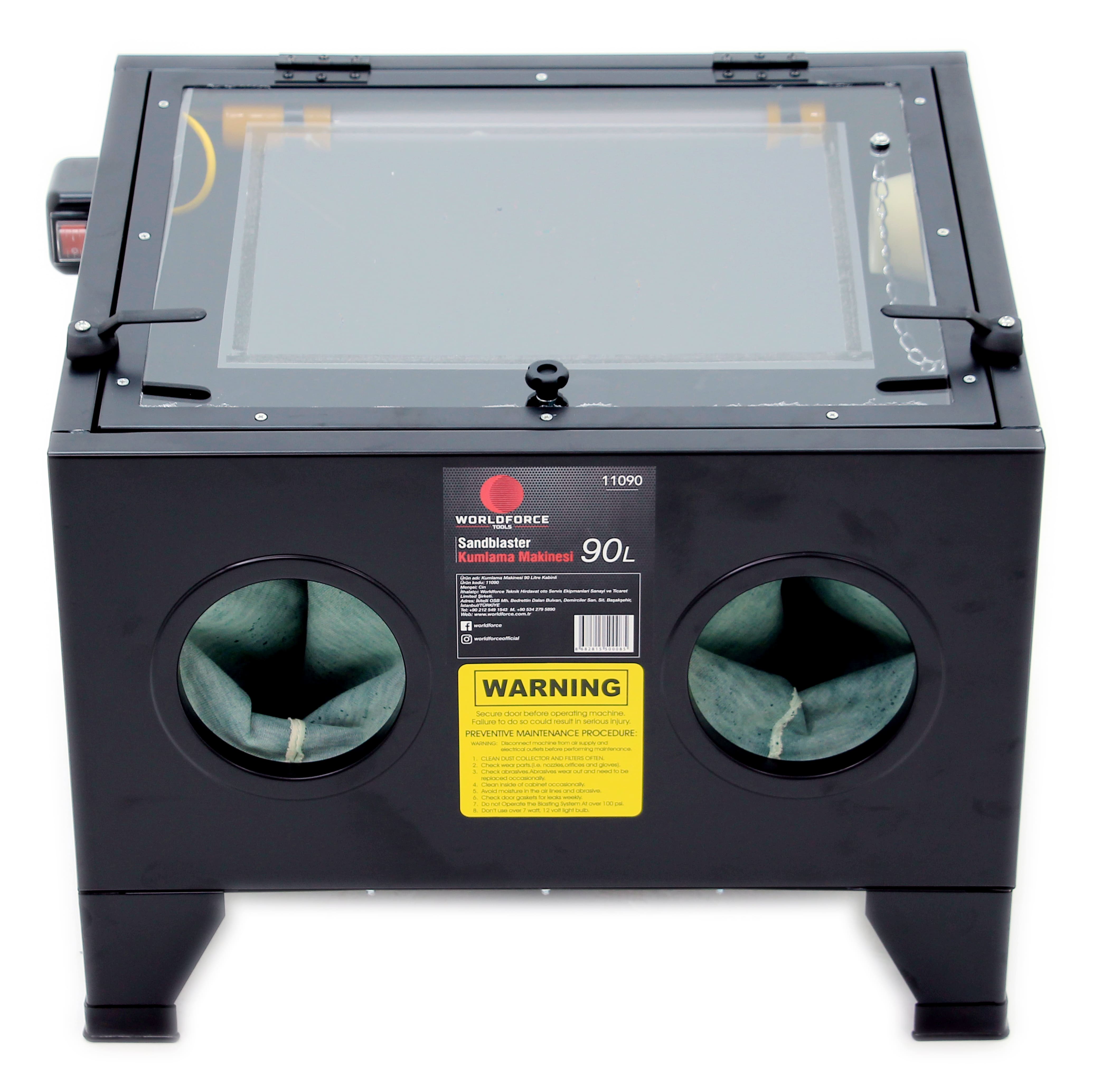 Worldforce Mini Kumlama Makinesi 90 Litre Ful Set Kabin Ölçüsü-590x490x350mm