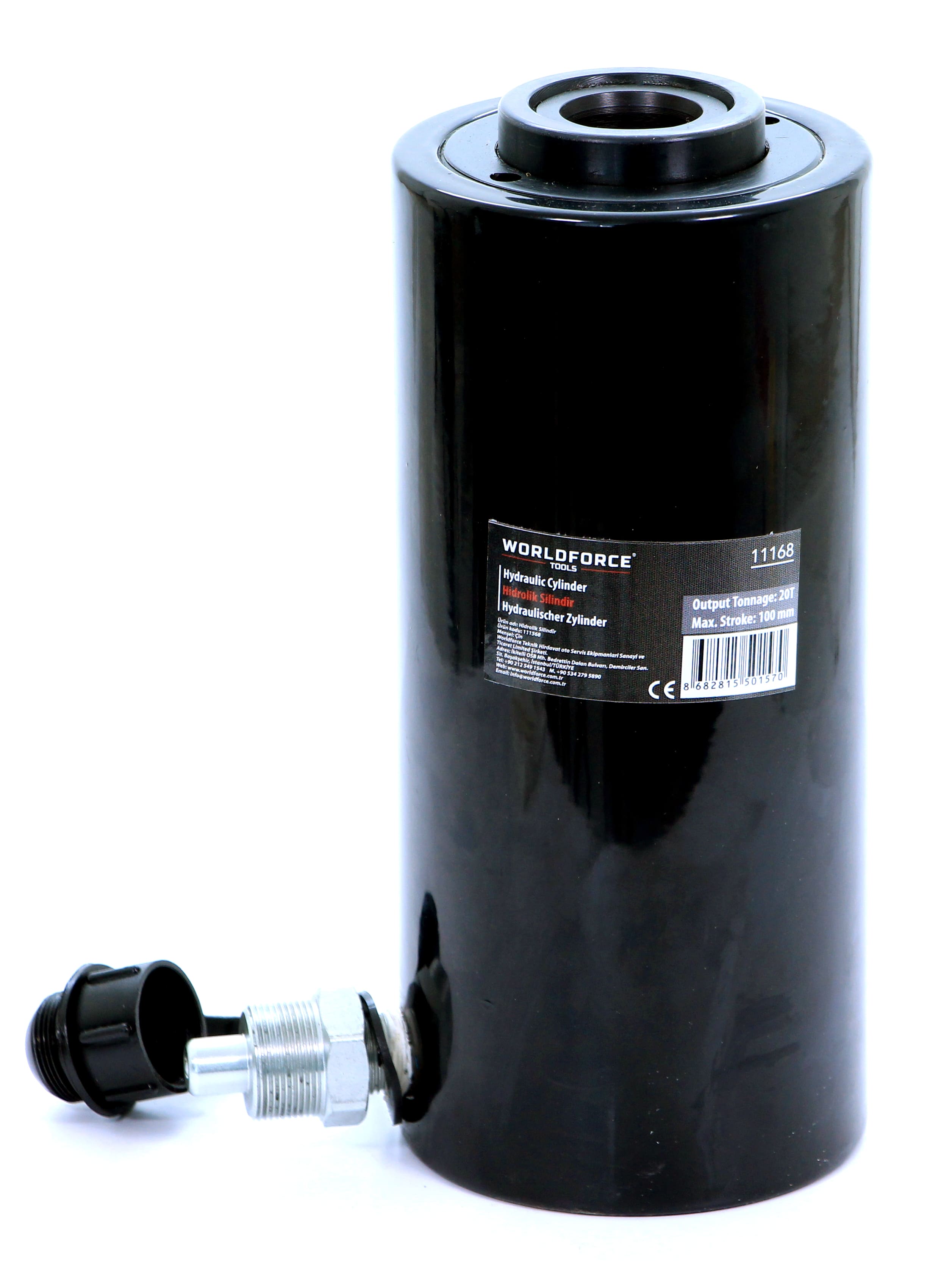 Worldforce Delikli Hidrolik Silindir 20 Ton Strok: 100 Mm Hidrolik Delikli Makine Krikosu
