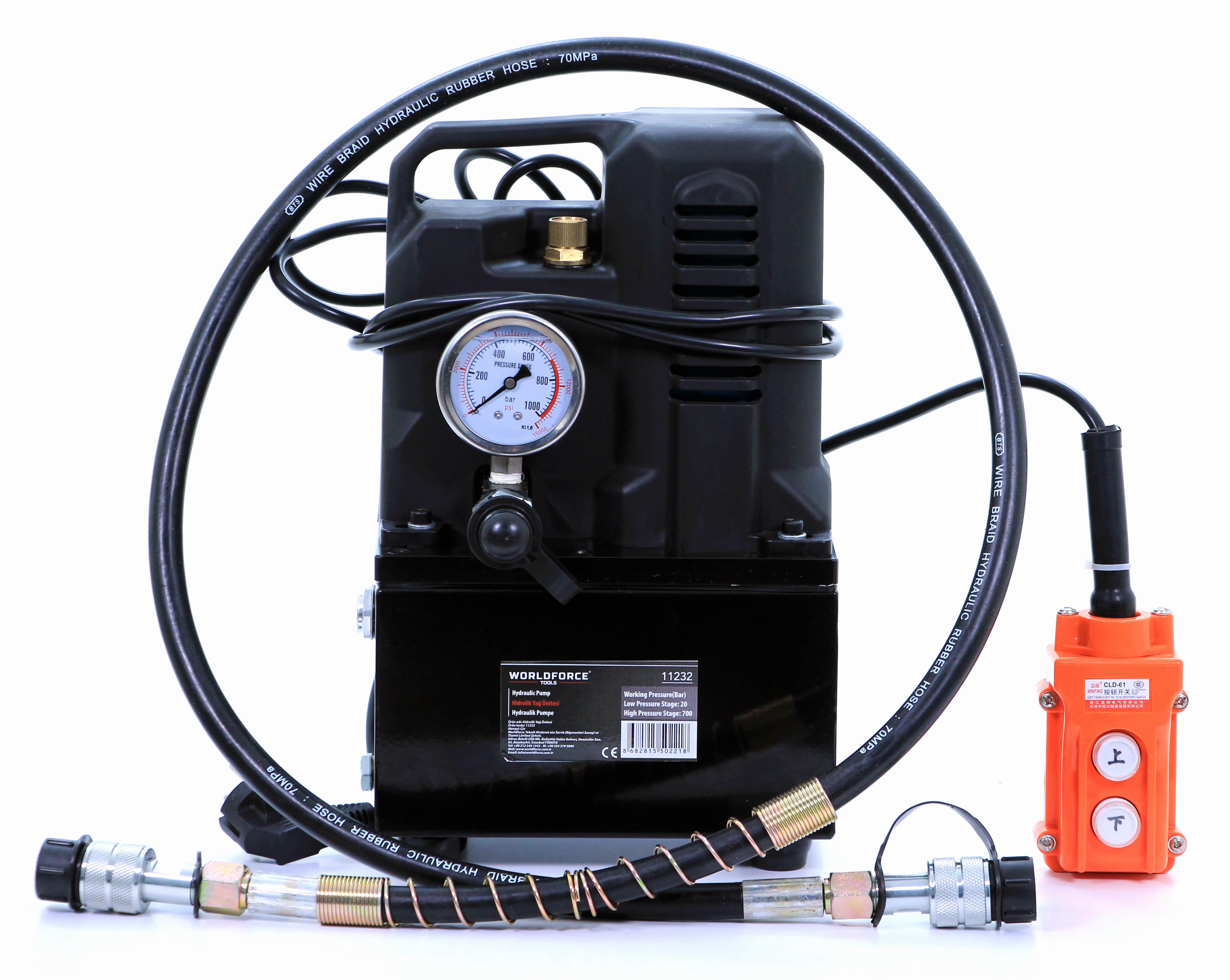Worldforce Elektro Hidrolik Pompa 1000 Bar 2 Litre Yağ Kapasiteli Kablolu Kumandalı 220v Yağ Ünitesi