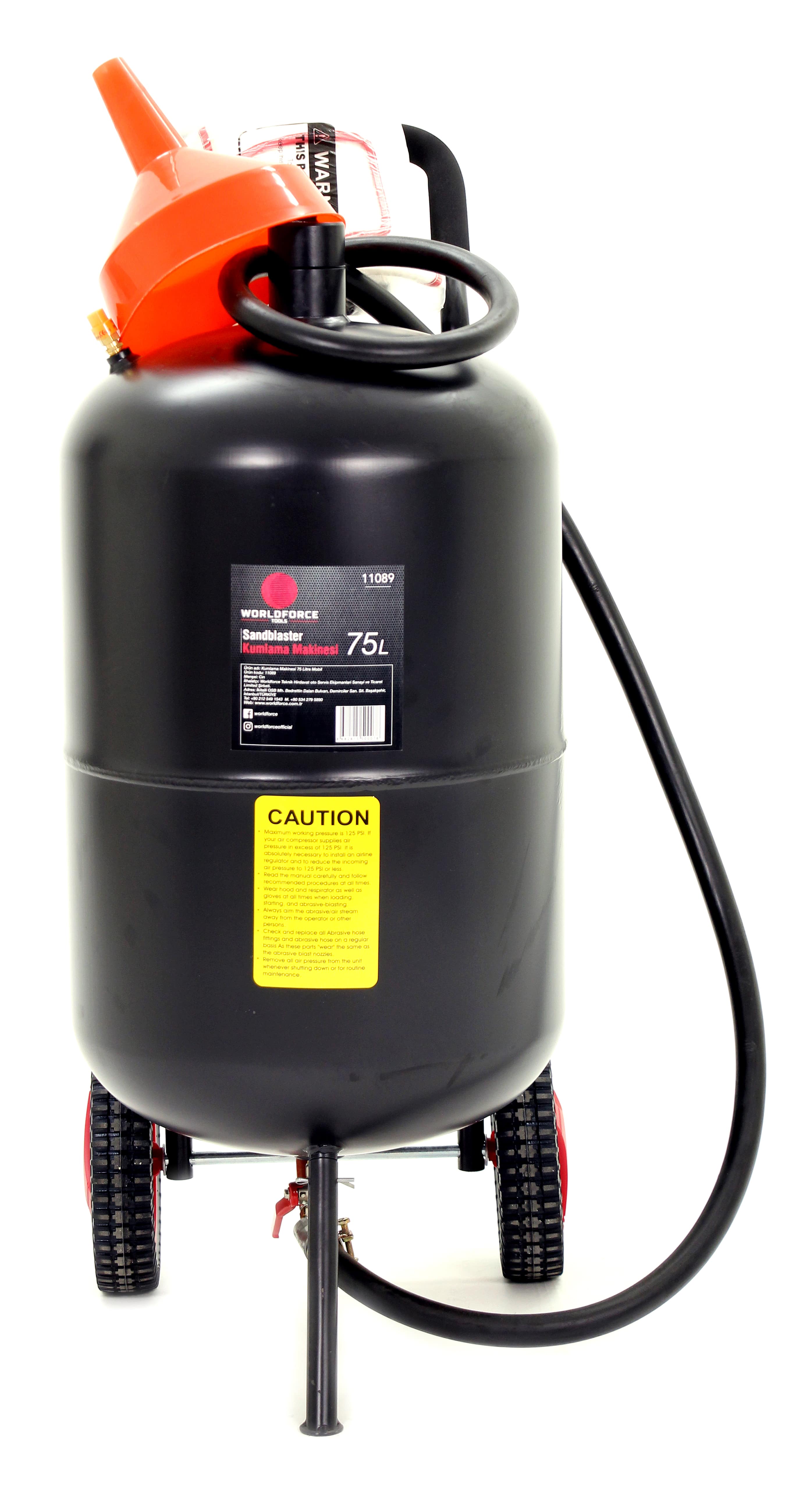 Worldforce 75 Litre Portatif Kumlama Makinesi Dış Mekan Ful Set